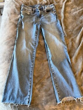 American Eagle Outfitters Light Wash Wide Leg Jeans